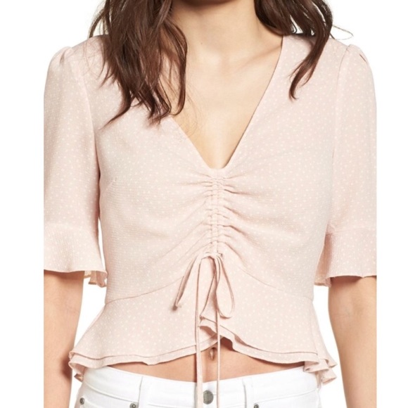 ASTR The Label Cinch Front Blouse in Blush | Sz Sm - Picture 1 of 5